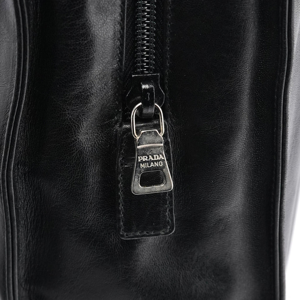 B6259 Black Nappa Sport Leather Tote Bag