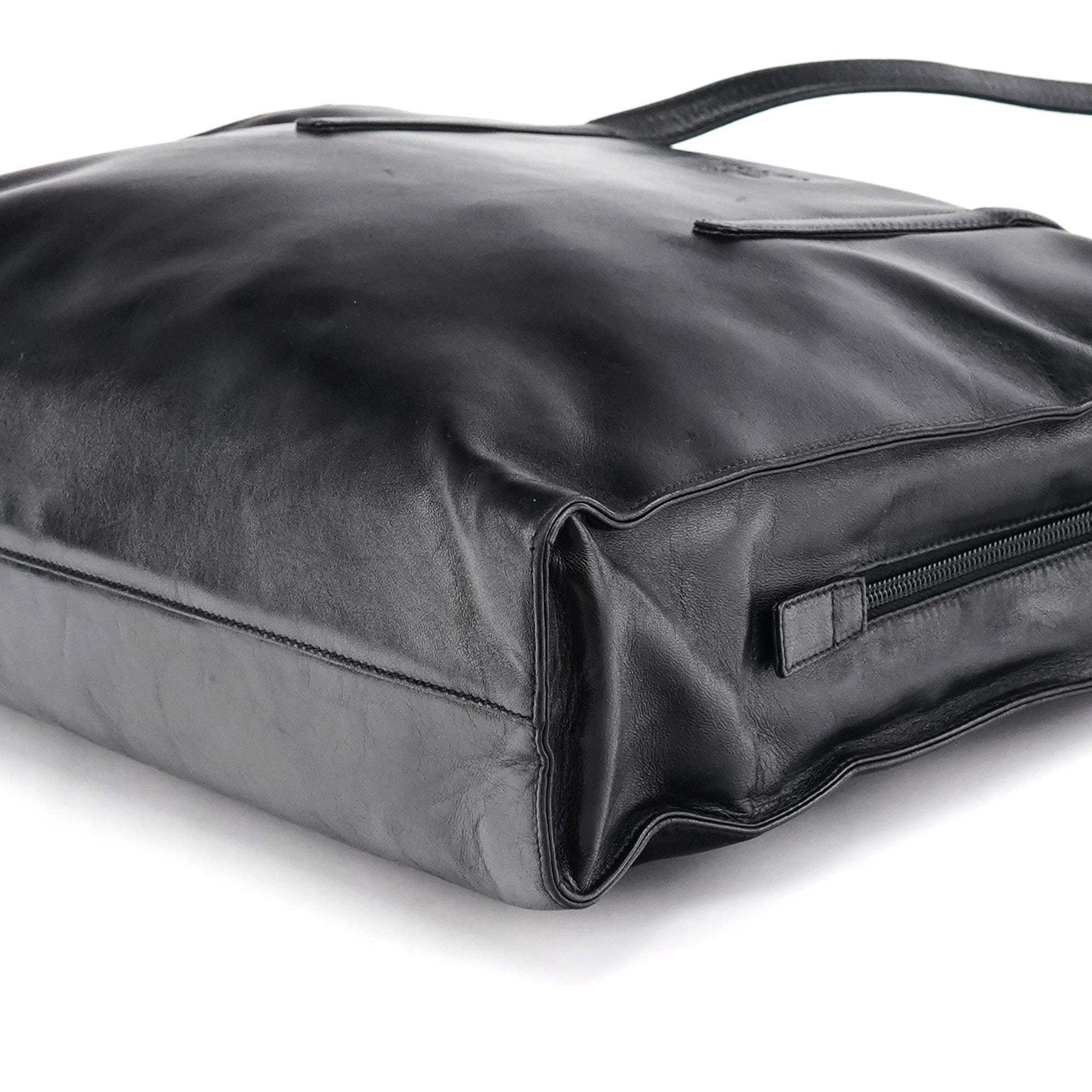 B6259 Black Nappa Sport Leather Tote Bag