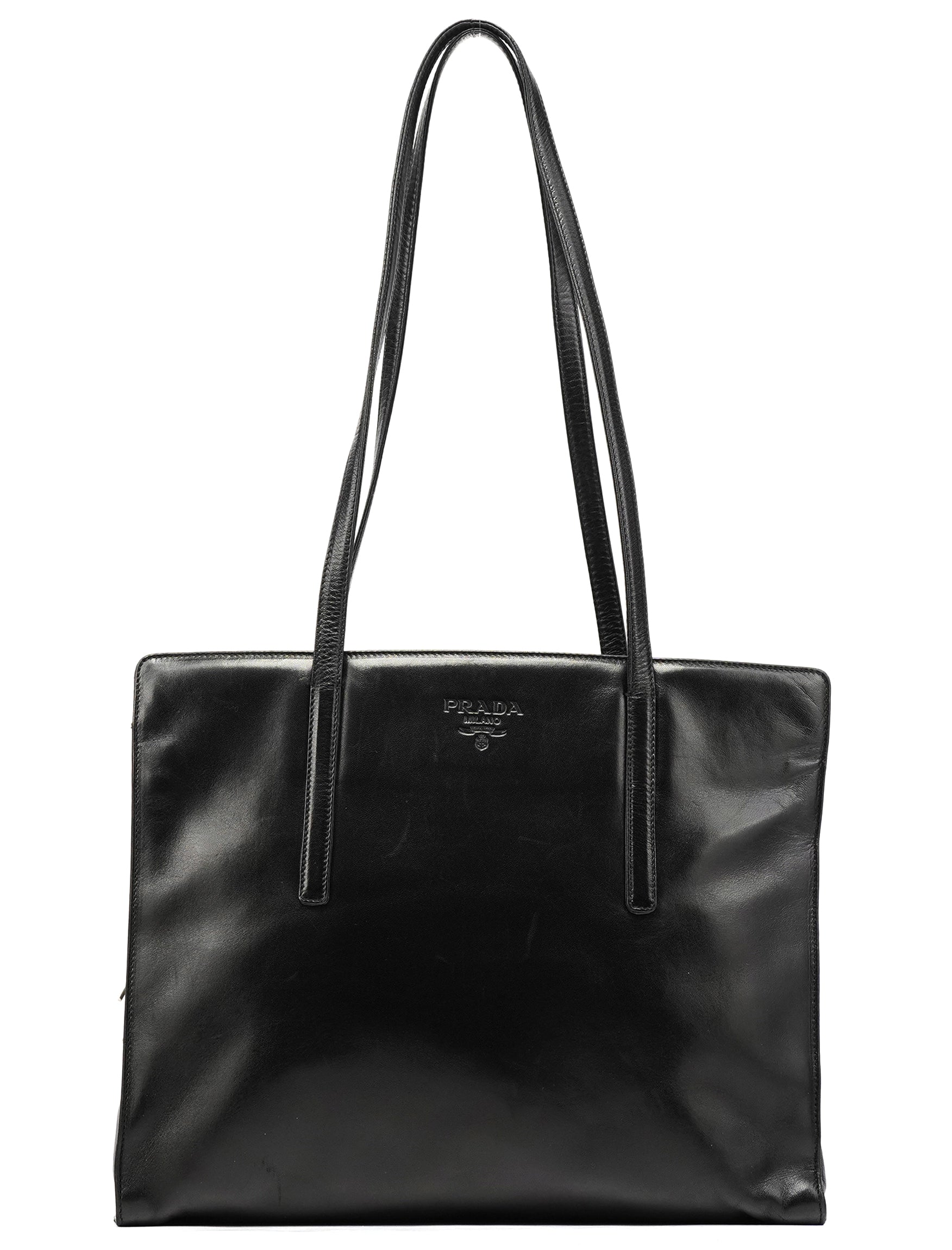 B6259 Black Nappa Sport Leather Tote Bag