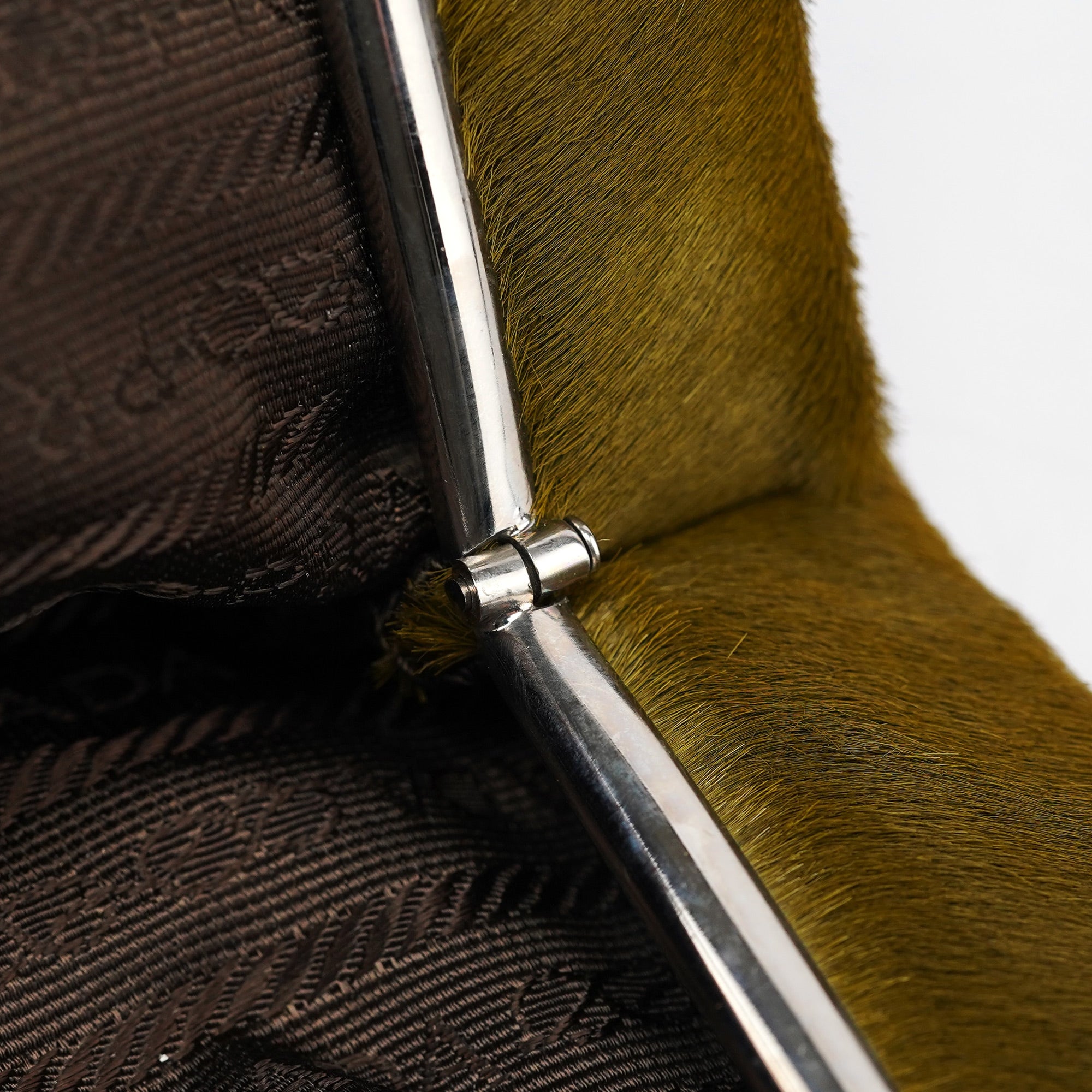 B6278 Green Fur Top Handle Bag