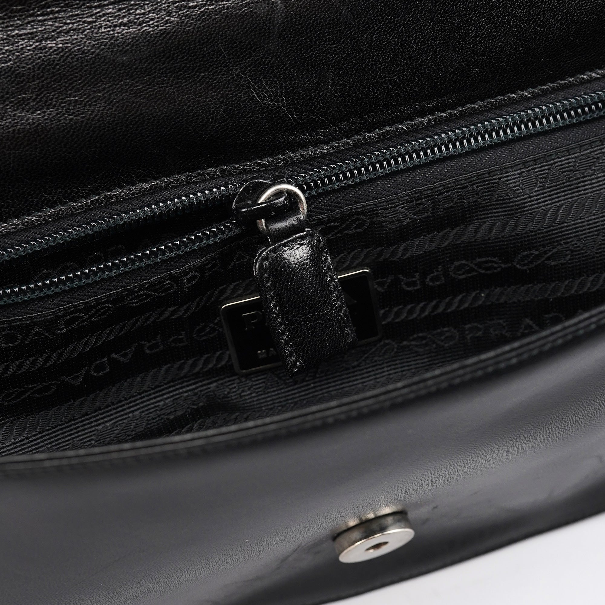 B6378 Black Calfskin Madras Swing Shoulder Bag