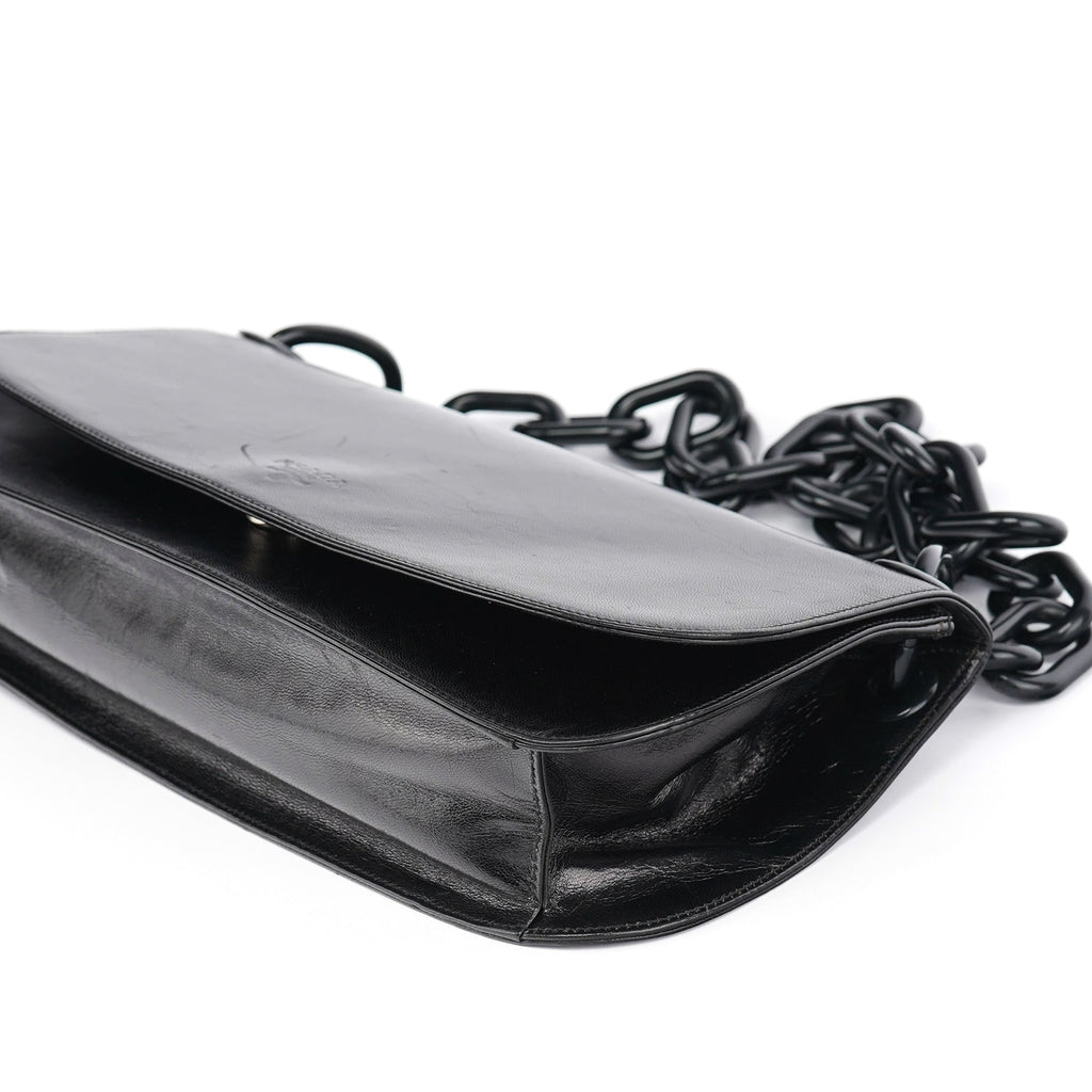 B6378 Black Calfskin Madras Swing Shoulder Bag