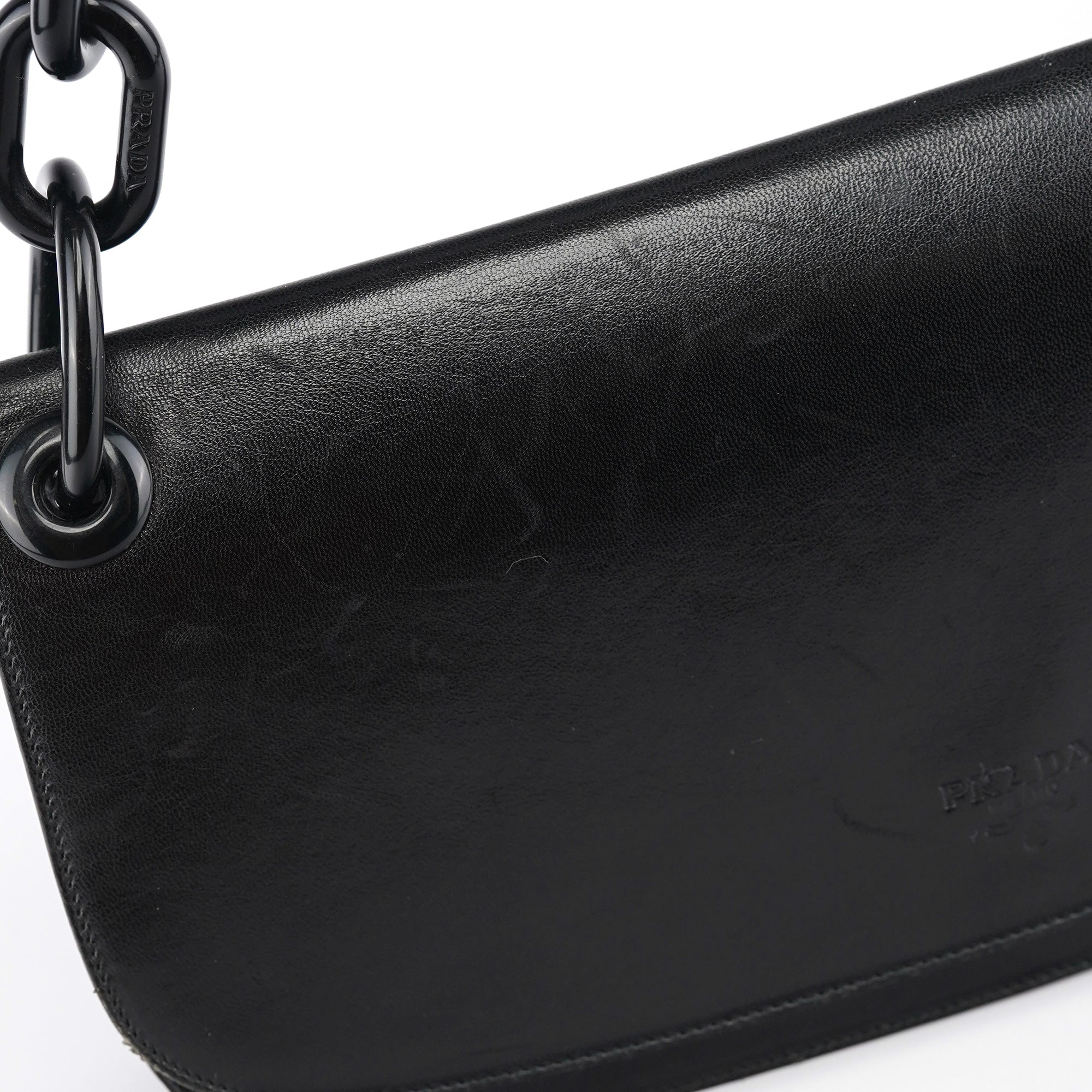 B6378 Black Calfskin Madras Swing Shoulder Bag