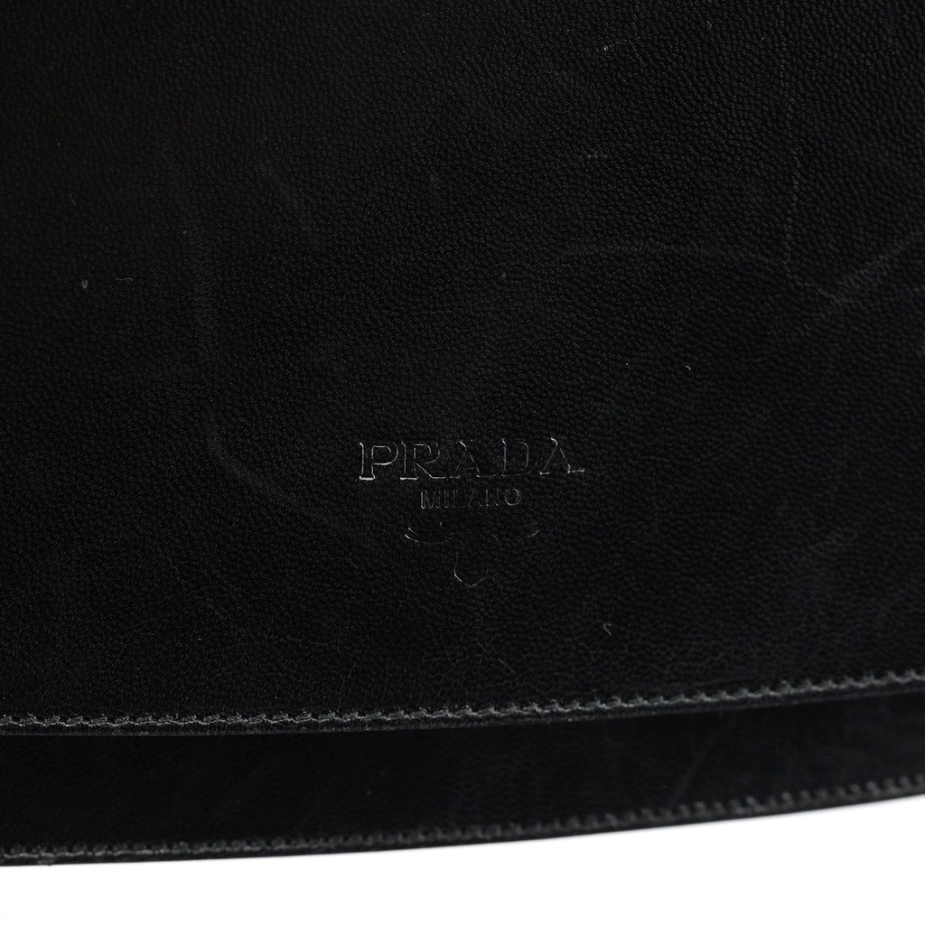 B6378 Black Calfskin Madras Swing Shoulder Bag