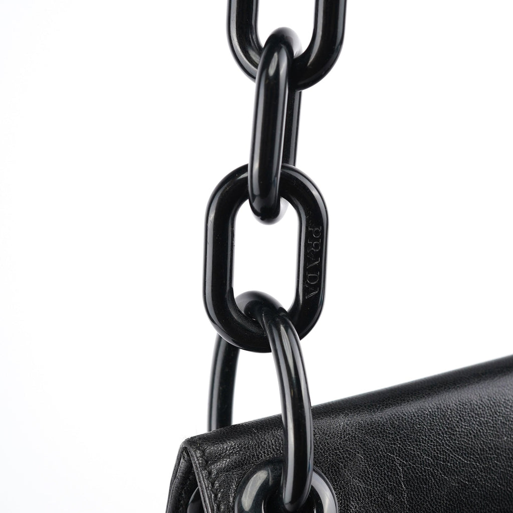 B6378 Black Calfskin Madras Swing Shoulder Bag