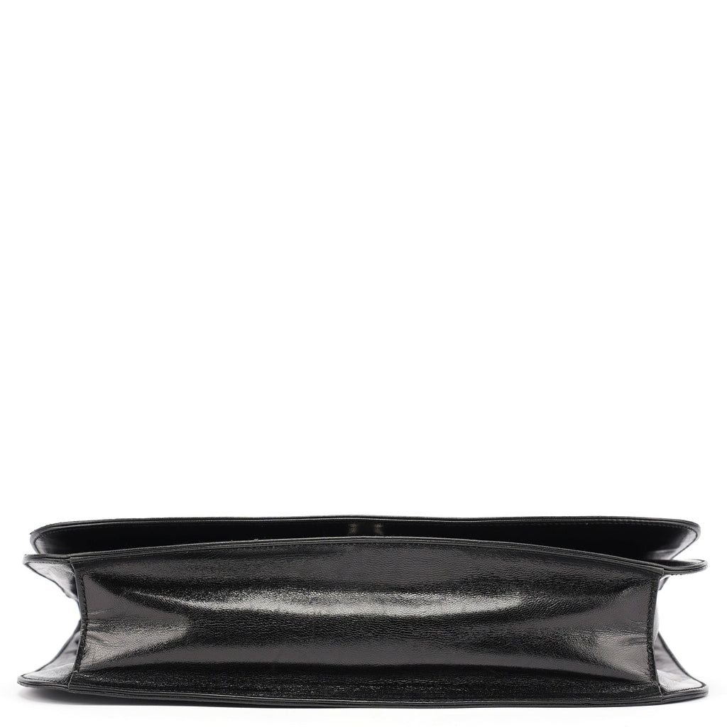 B6378 Black Calfskin Madras Swing Shoulder Bag
