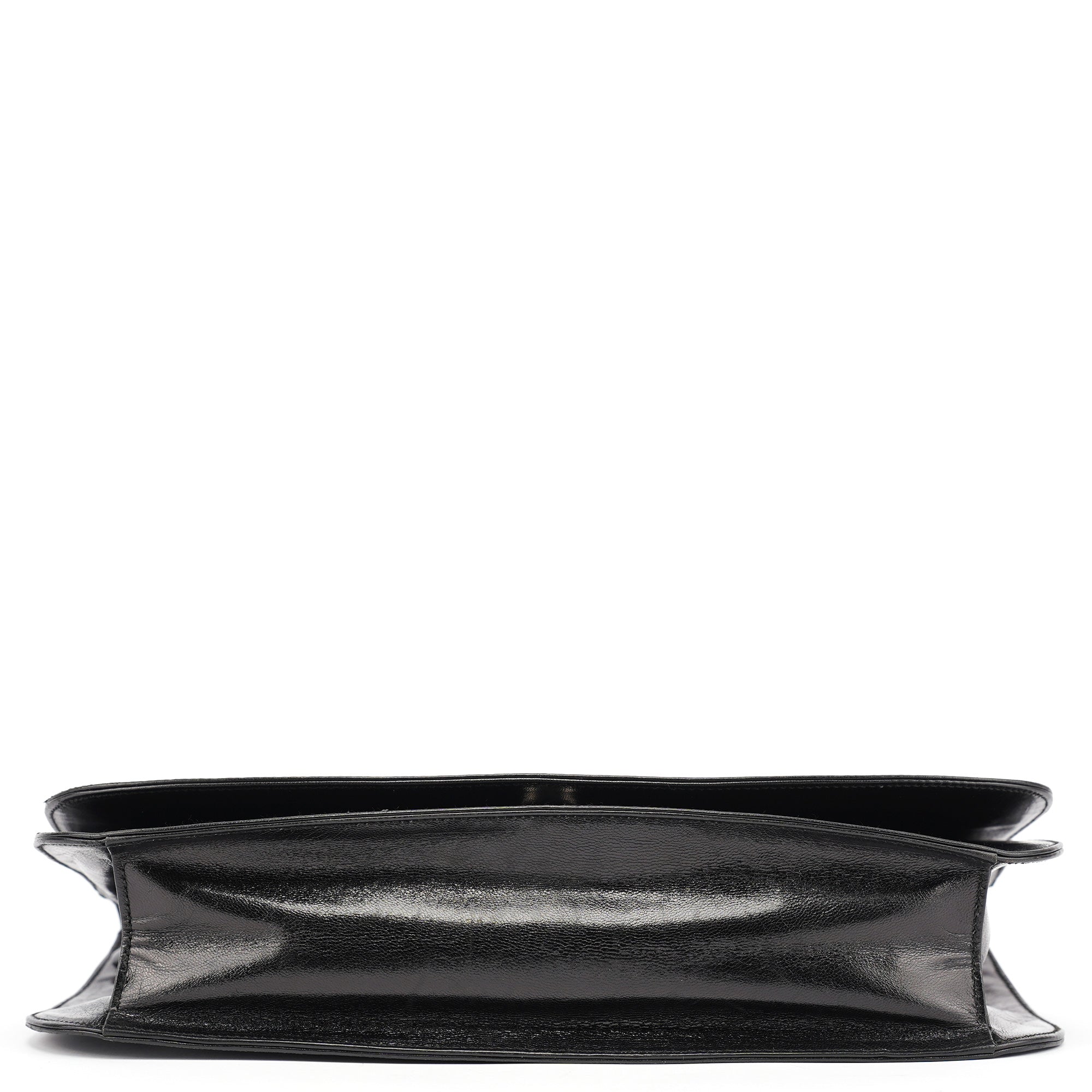 B6378 Black Calfskin Madras Swing Shoulder Bag