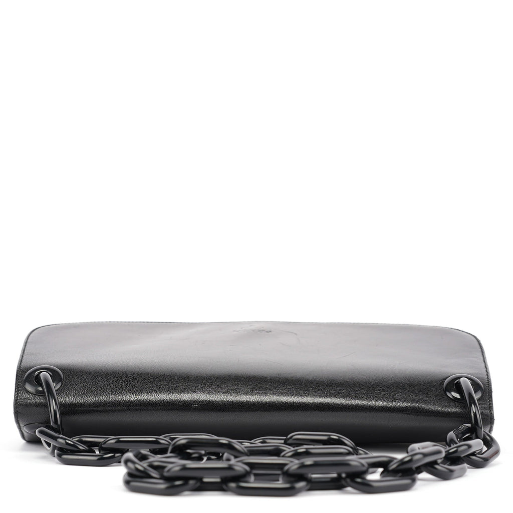 B6378 Black Calfskin Madras Swing Shoulder Bag