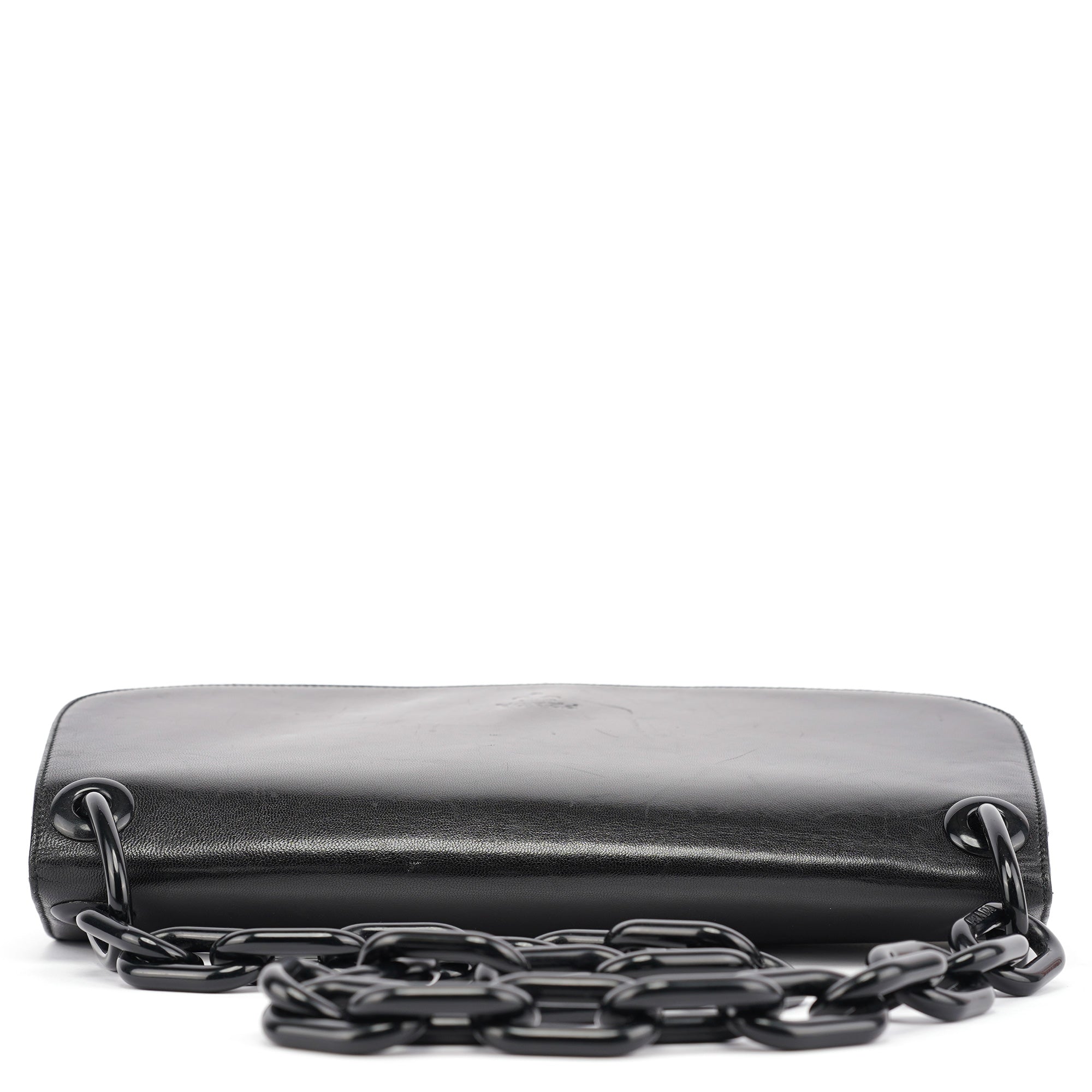 B6378 Black Calfskin Madras Swing Shoulder Bag