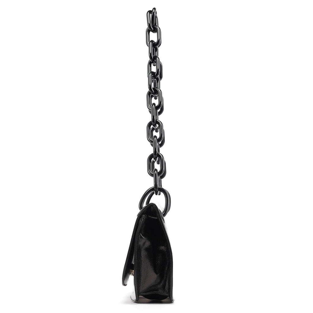 B6378 Black Calfskin Madras Swing Shoulder Bag