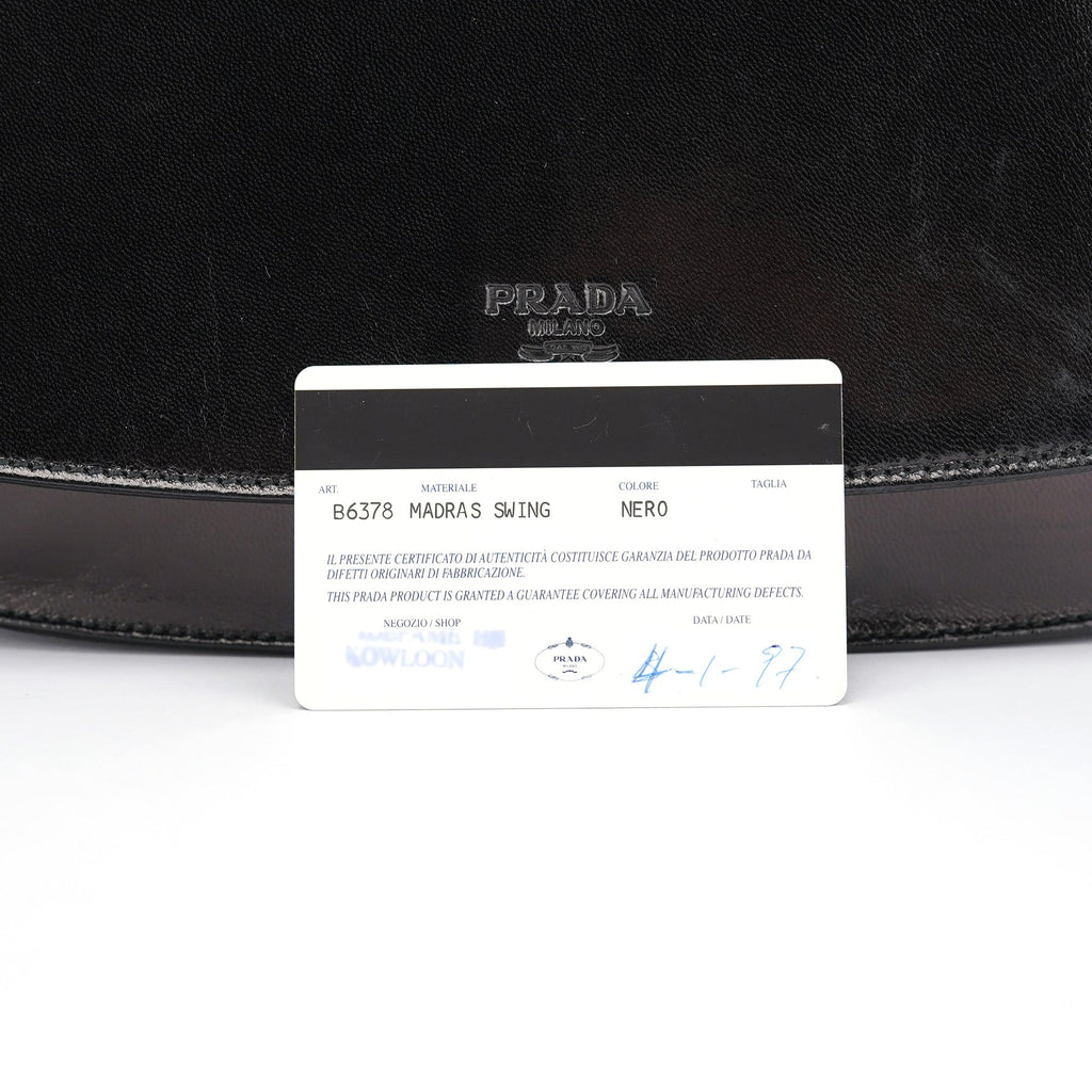 B6398 Black Madras Swing Chain Shoulder Bag