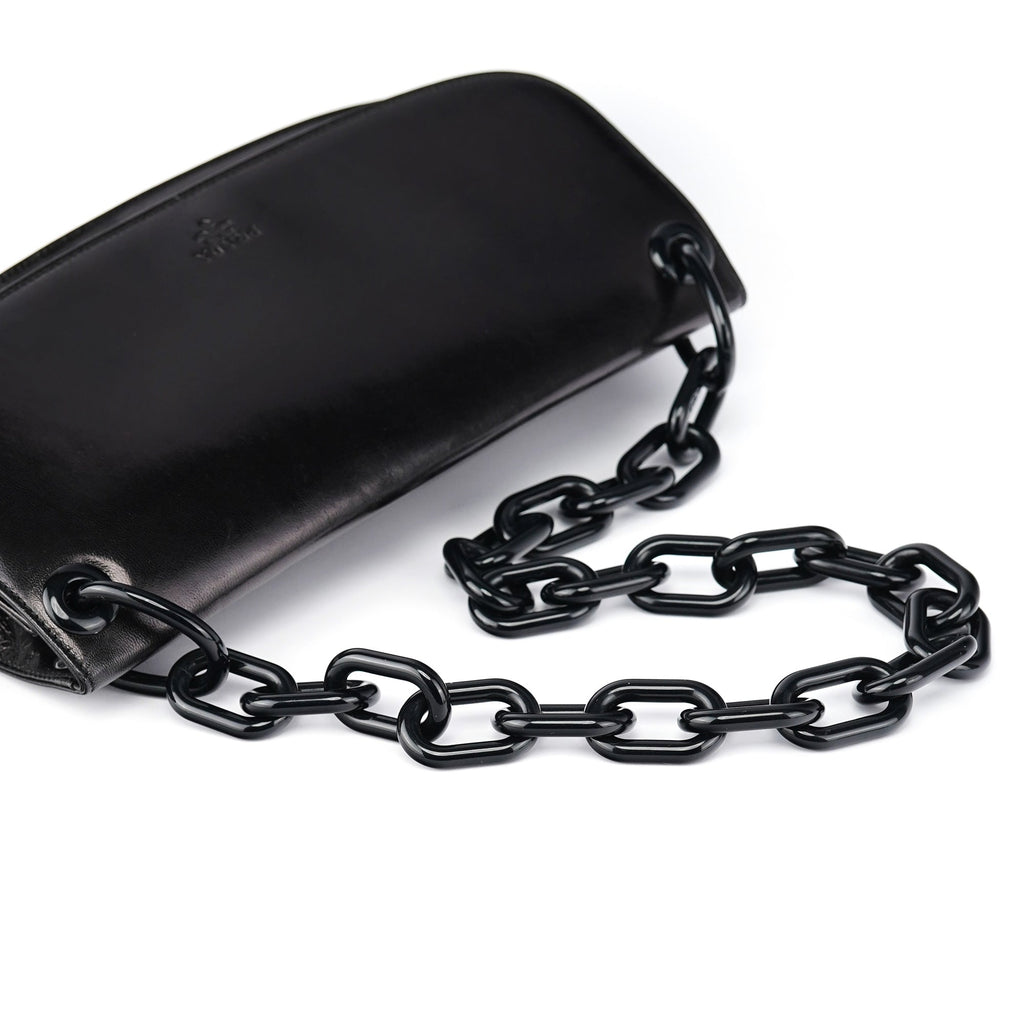 B6398 Black Madras Swing Chain Shoulder Bag
