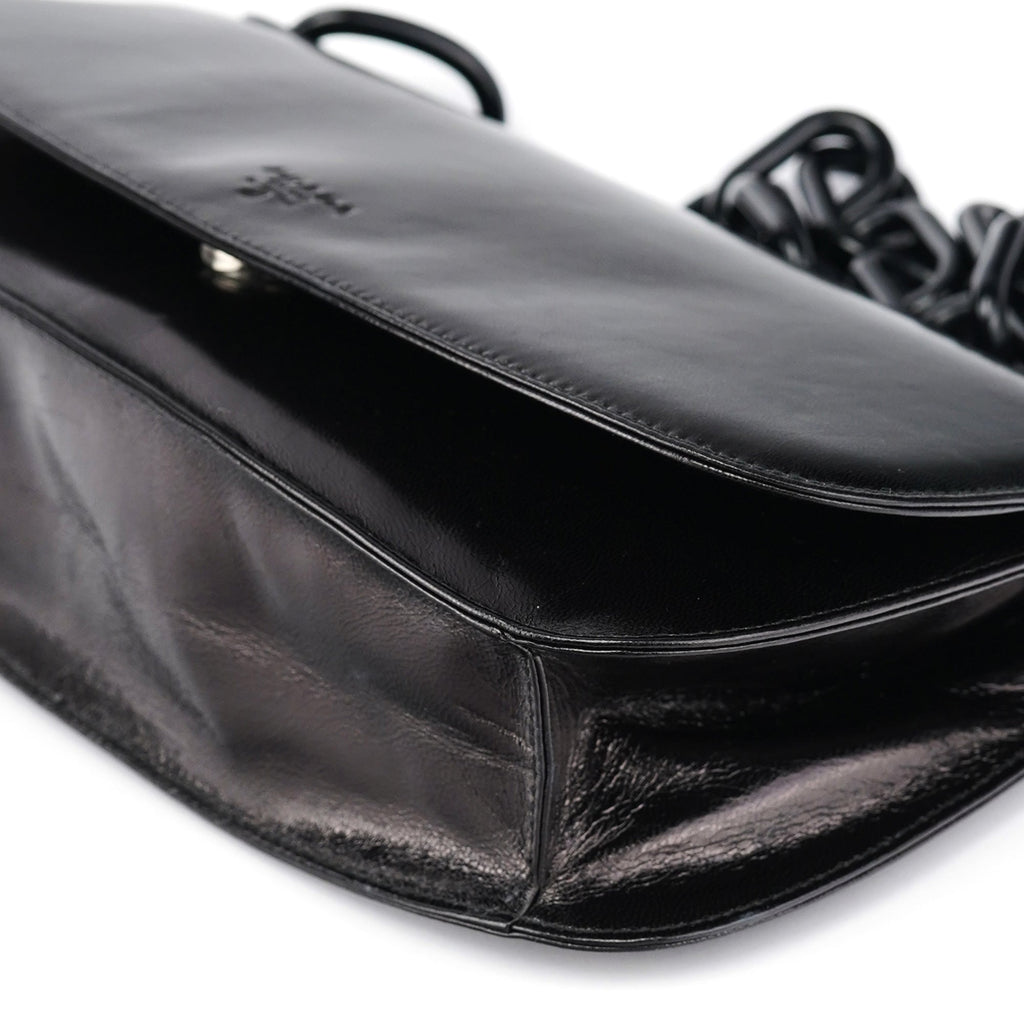 B6398 Black Madras Swing Chain Shoulder Bag