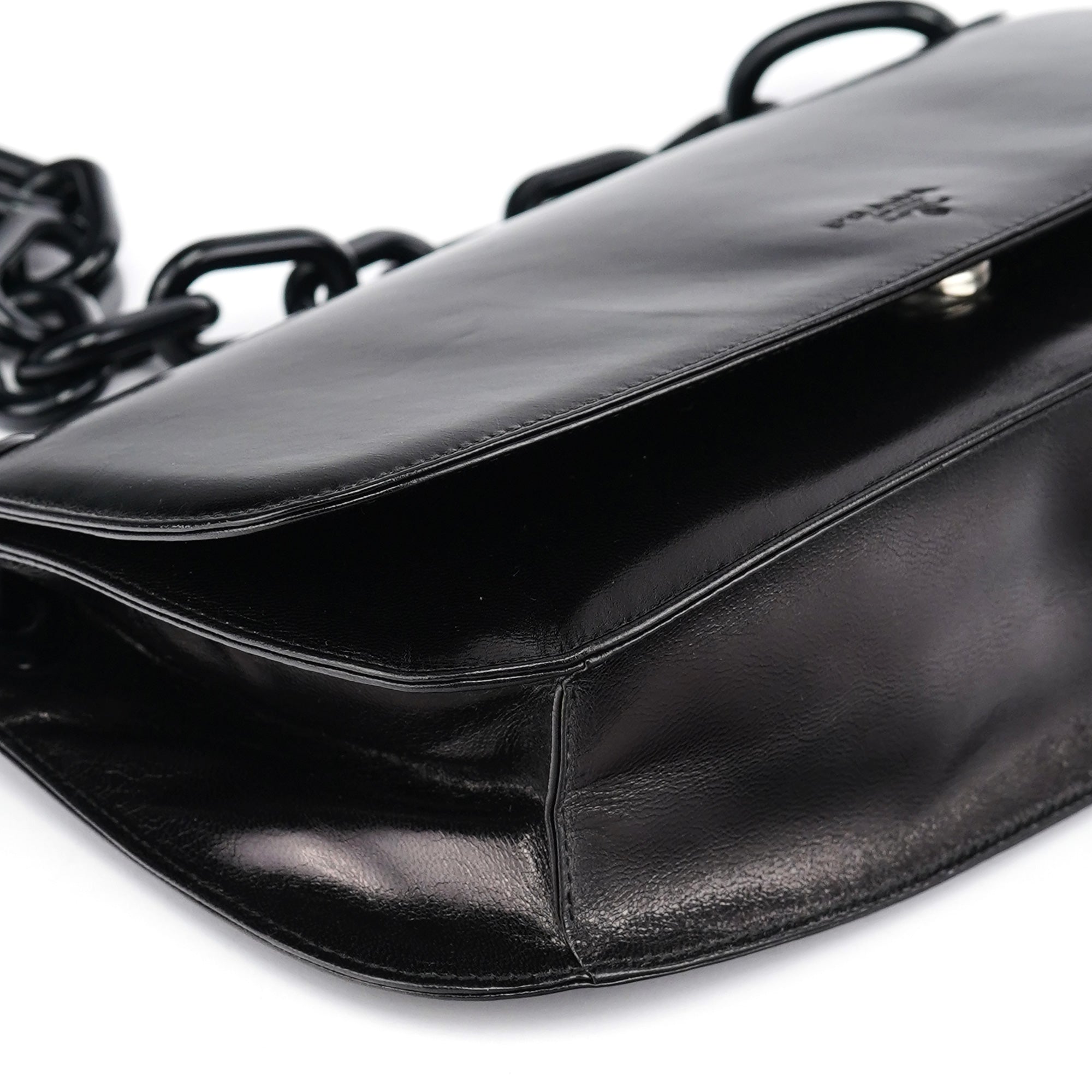 B6398 Black Madras Swing Chain Shoulder Bag