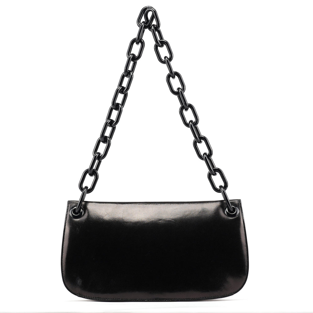 B6398 Black Madras Swing Chain Shoulder Bag