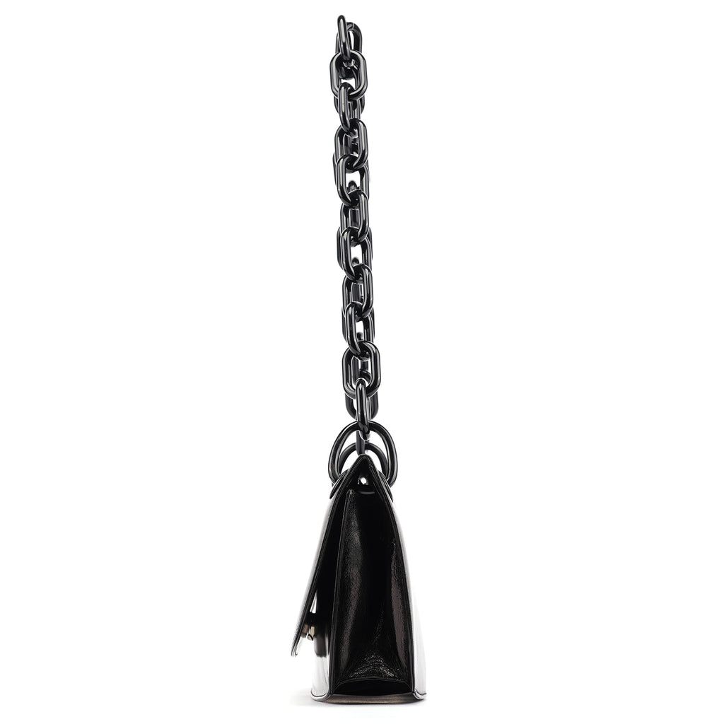 B6398 Black Madras Swing Chain Shoulder Bag