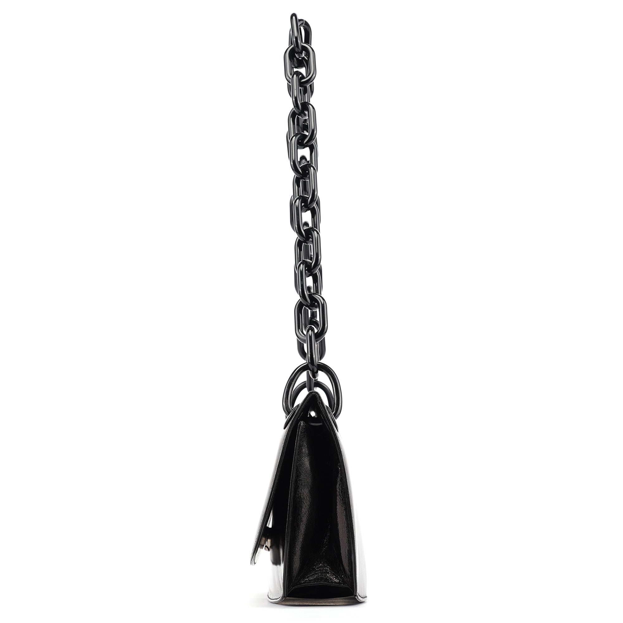 B6398 Black Madras Swing Chain Shoulder Bag