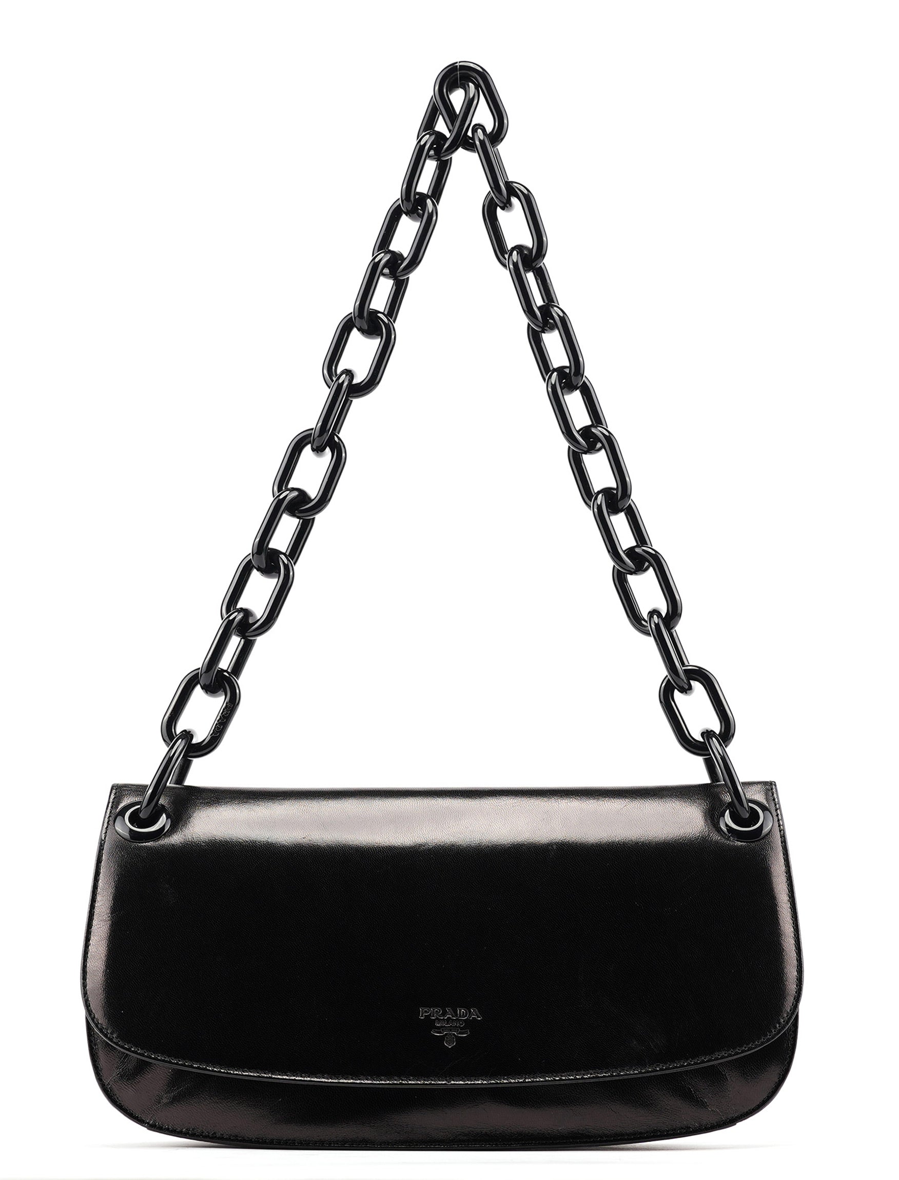 B6398 Black Madras Swing Chain Shoulder Bag