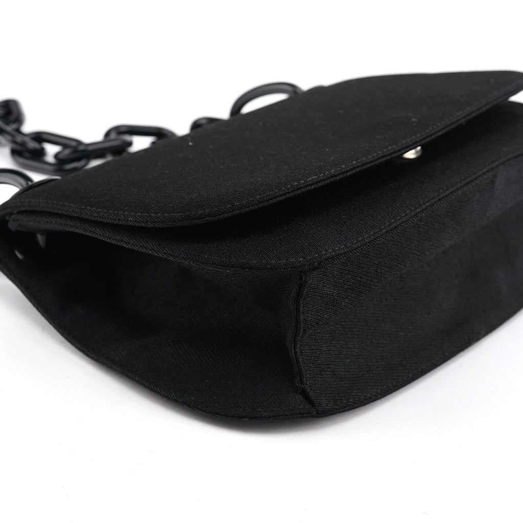 B6436 Black Tessuto Swing Nylon Chain Shoulder Bag