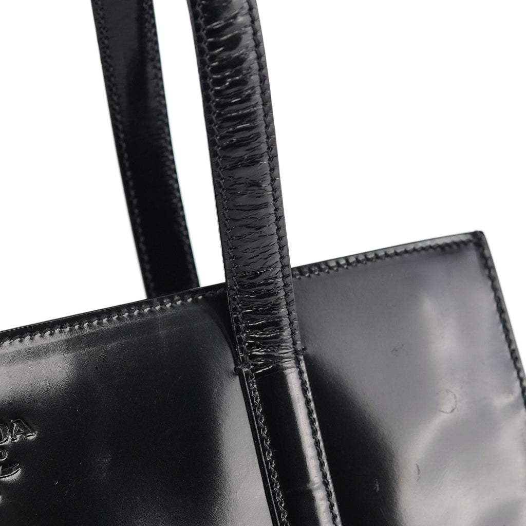 B6498 1995 Black Spazzolato Tote Bag