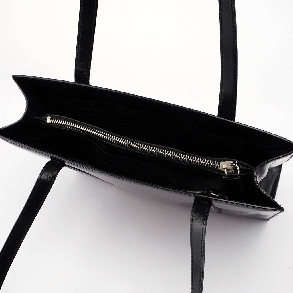 B6498 Black Spazzolato Tote