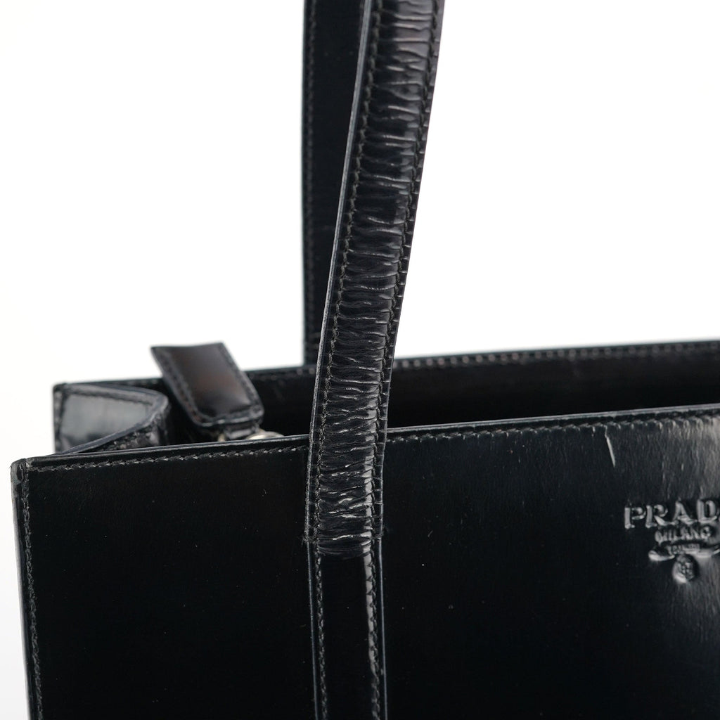 B6498 Black Spazzolato Tote Bag