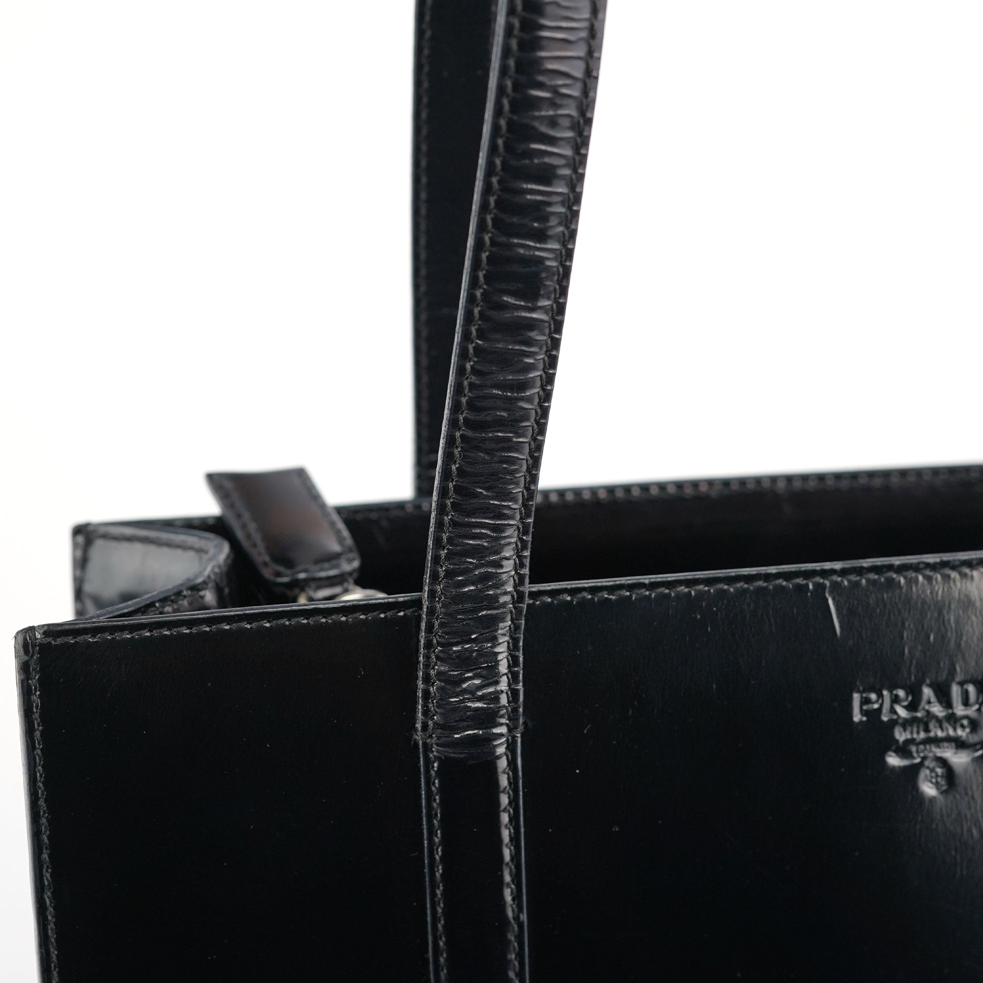 B6498 Black Spazzolato Tote Bag