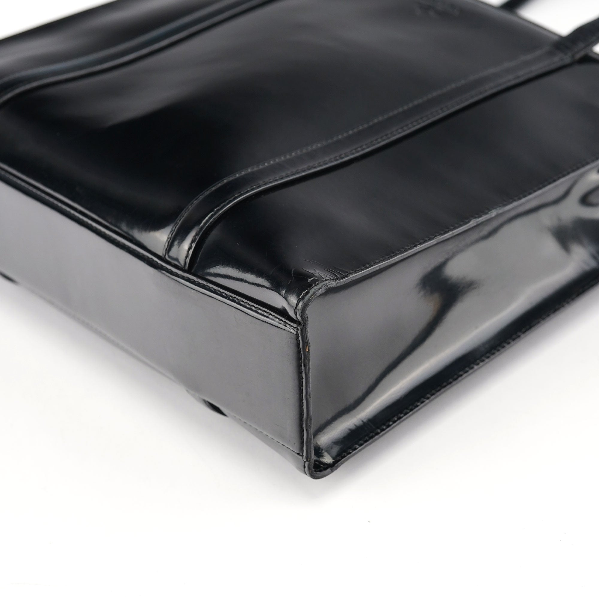 B6498 Black Spazzolato Tote Bag