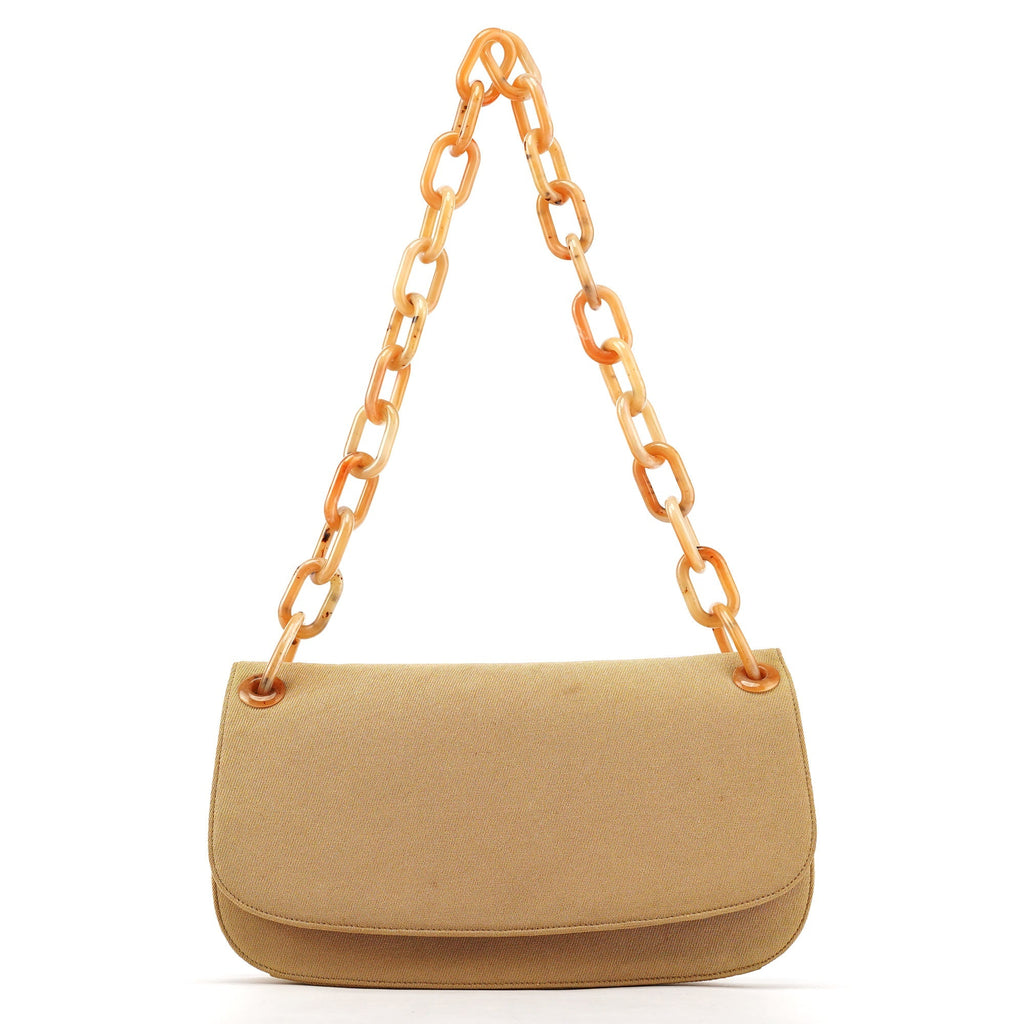 B6621 Beige Tessuto Swing Chain Shoulder Bag