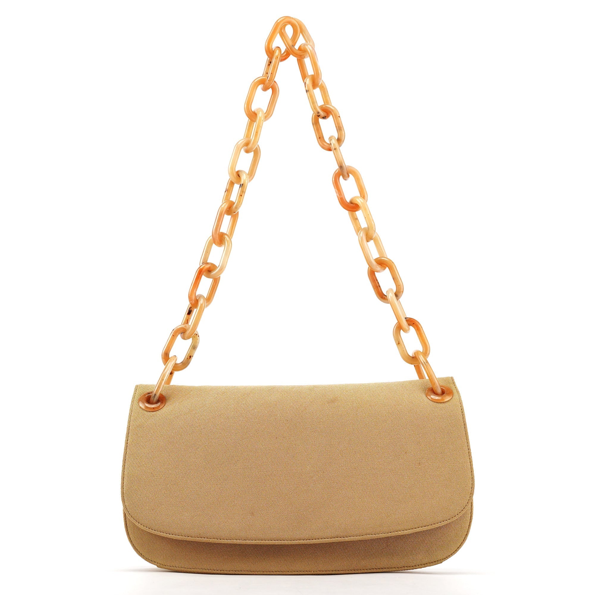 B6621 Beige Tessuto Swing Chain Shoulder Bag