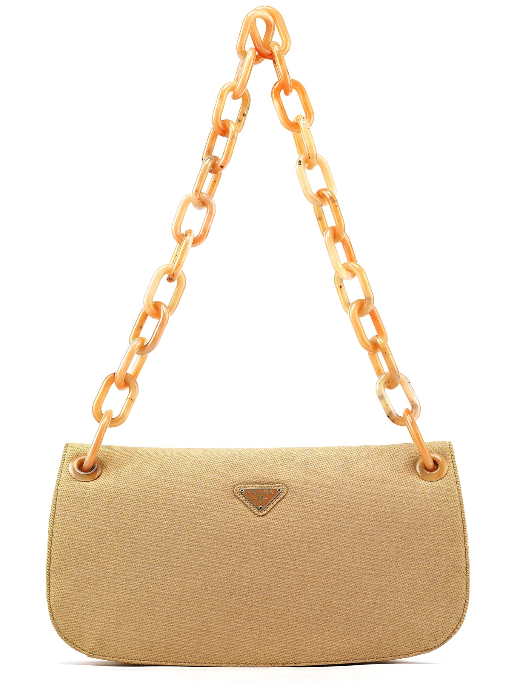 B6621 Beige Tessuto Swing Chain Shoulder Bag