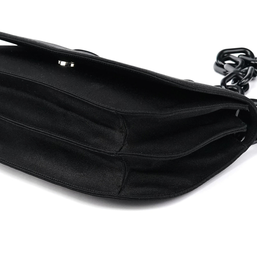 B6621 Black Tessuto Swing Chain Shoulder Bag