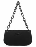 B6621 Black Tessuto Swing Chain Shoulder Bag