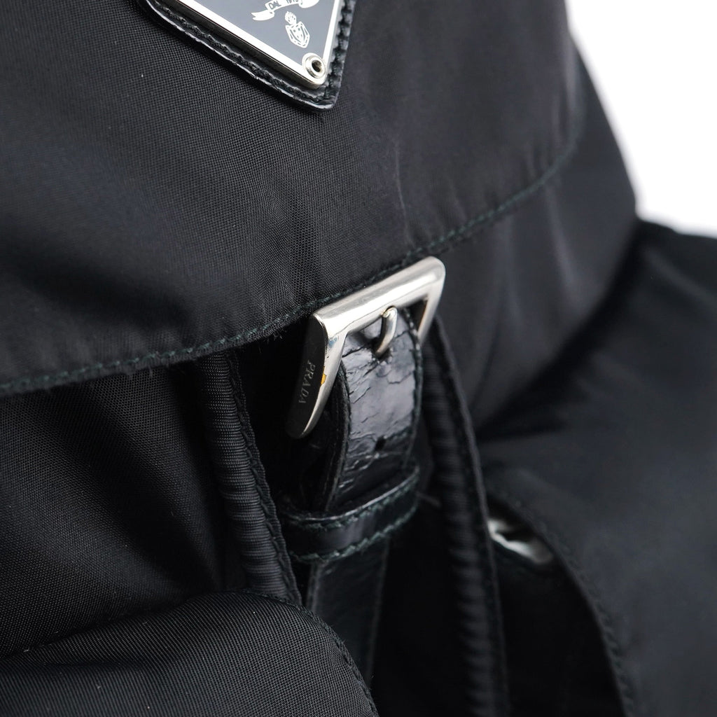 B6677 Black Nylon Backpack