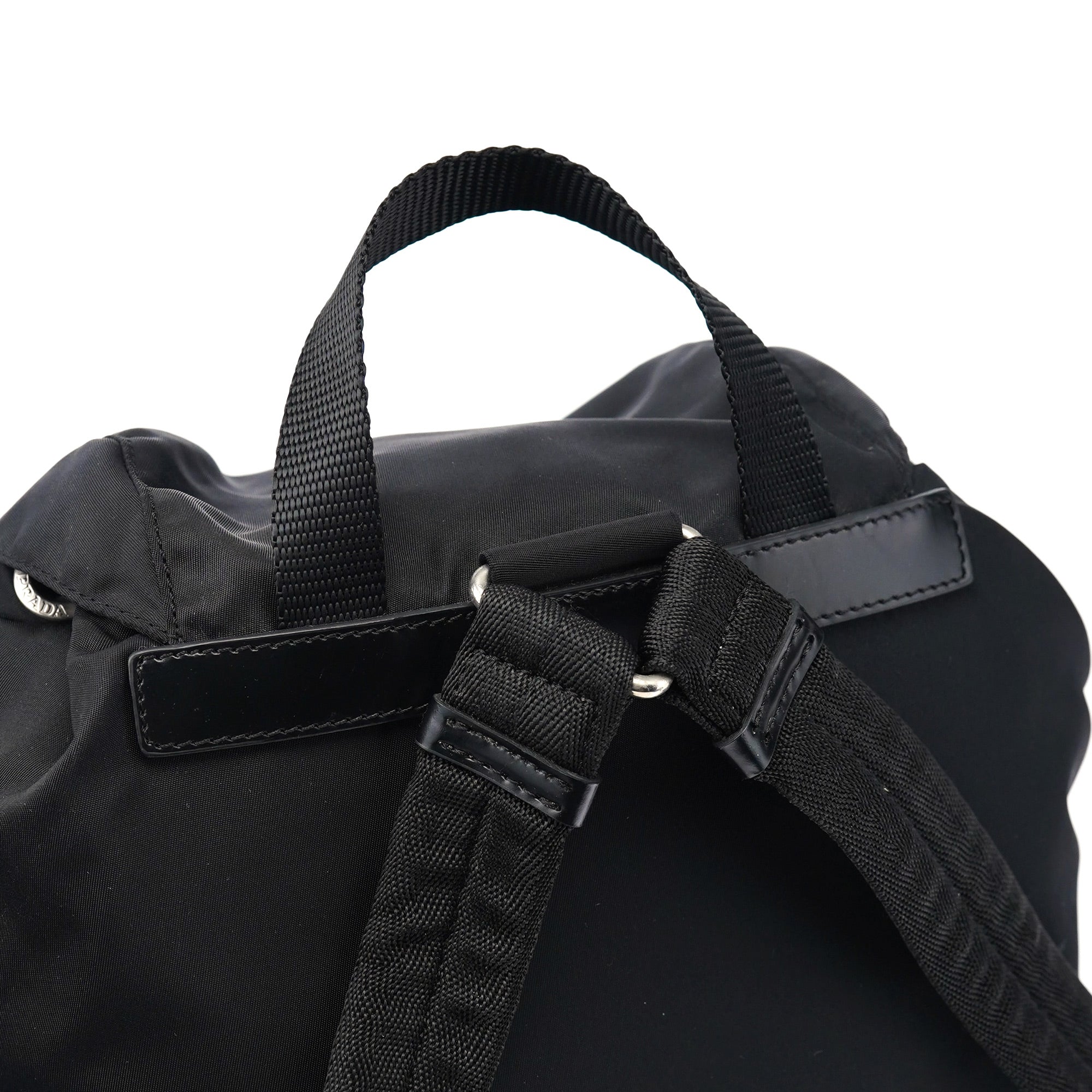 B6677 Black Nylon Backpack