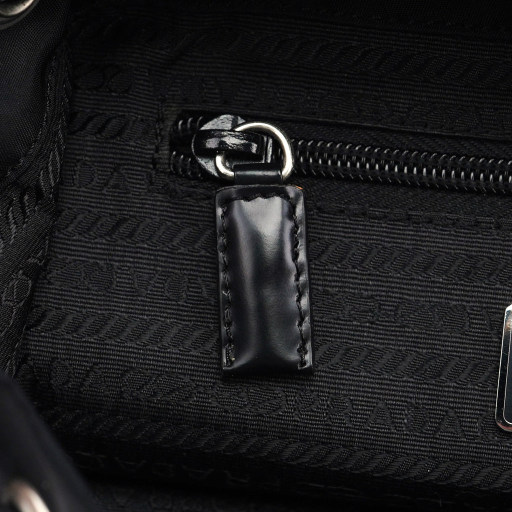 B6677 Black Nylon Backpack