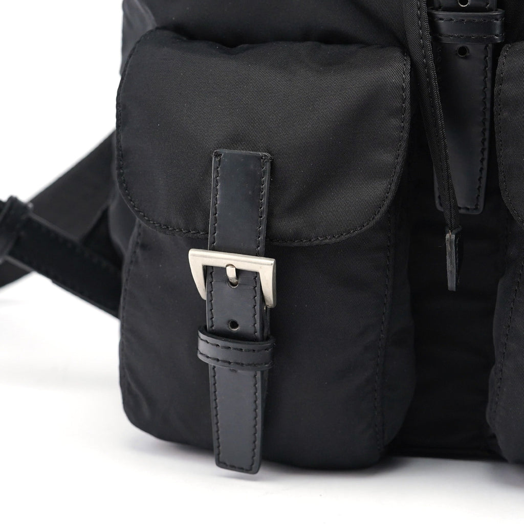 B6677 Black Nylon Backpack