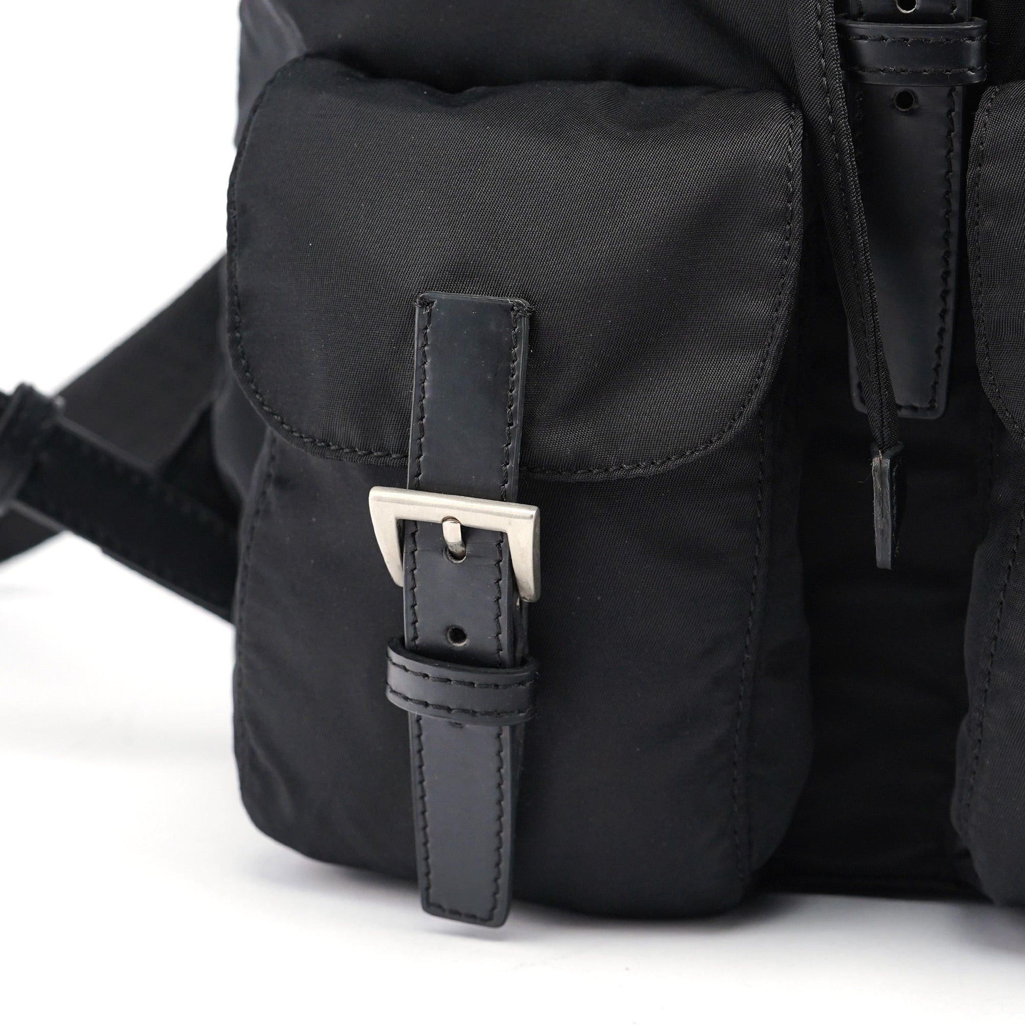 B6677 Black Nylon Backpack
