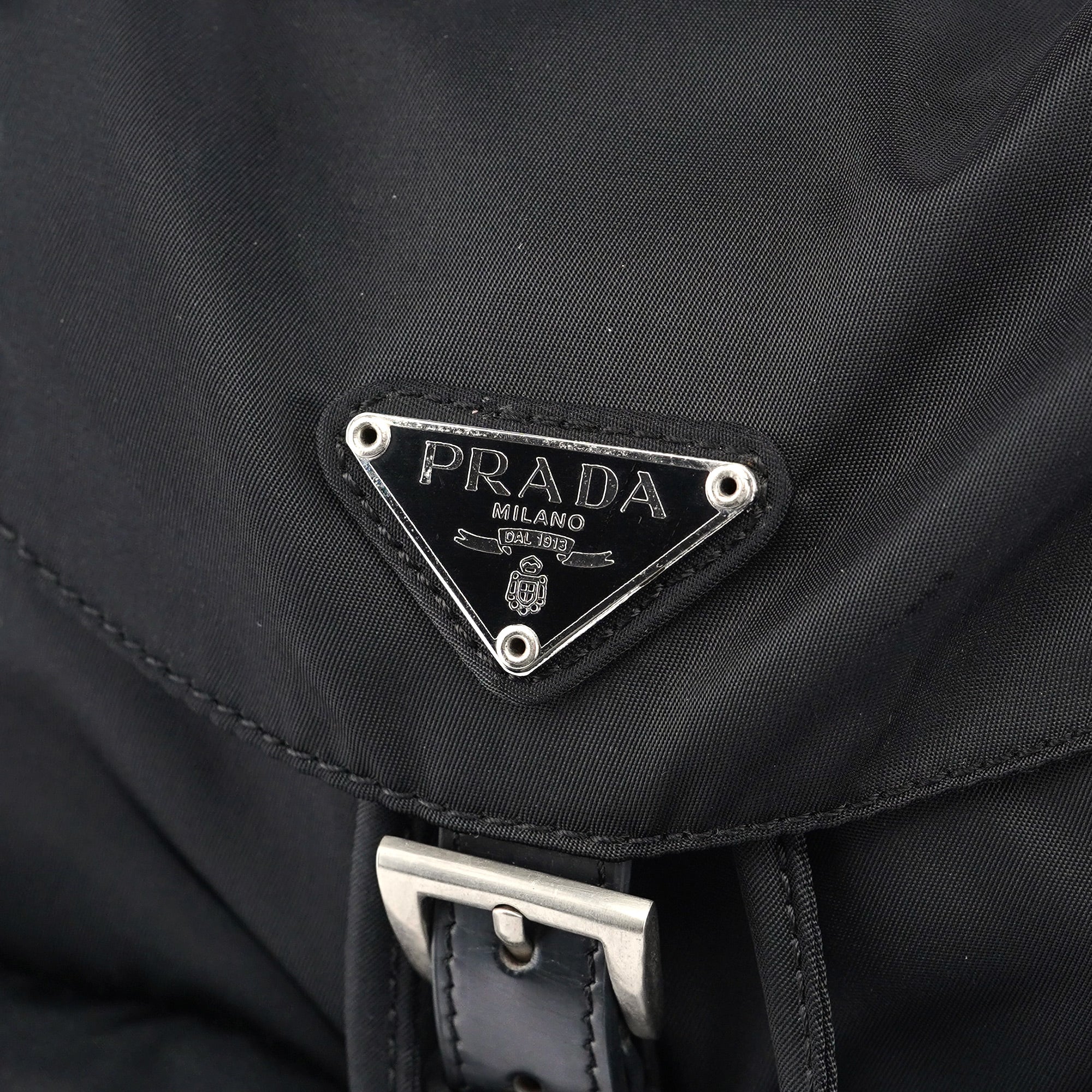 B6677 Black Nylon Backpack