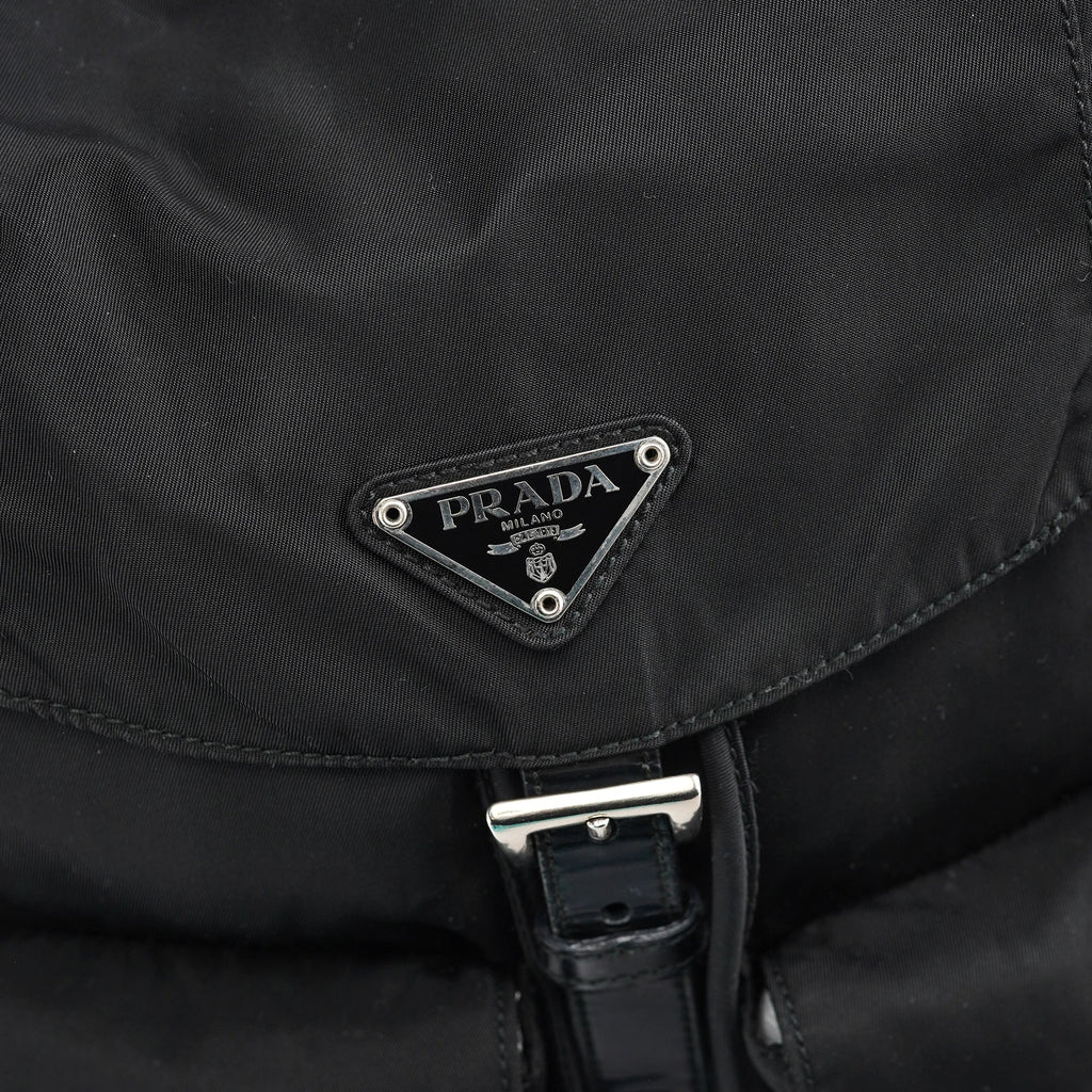B6677 Black Tessuto Vela Backpack