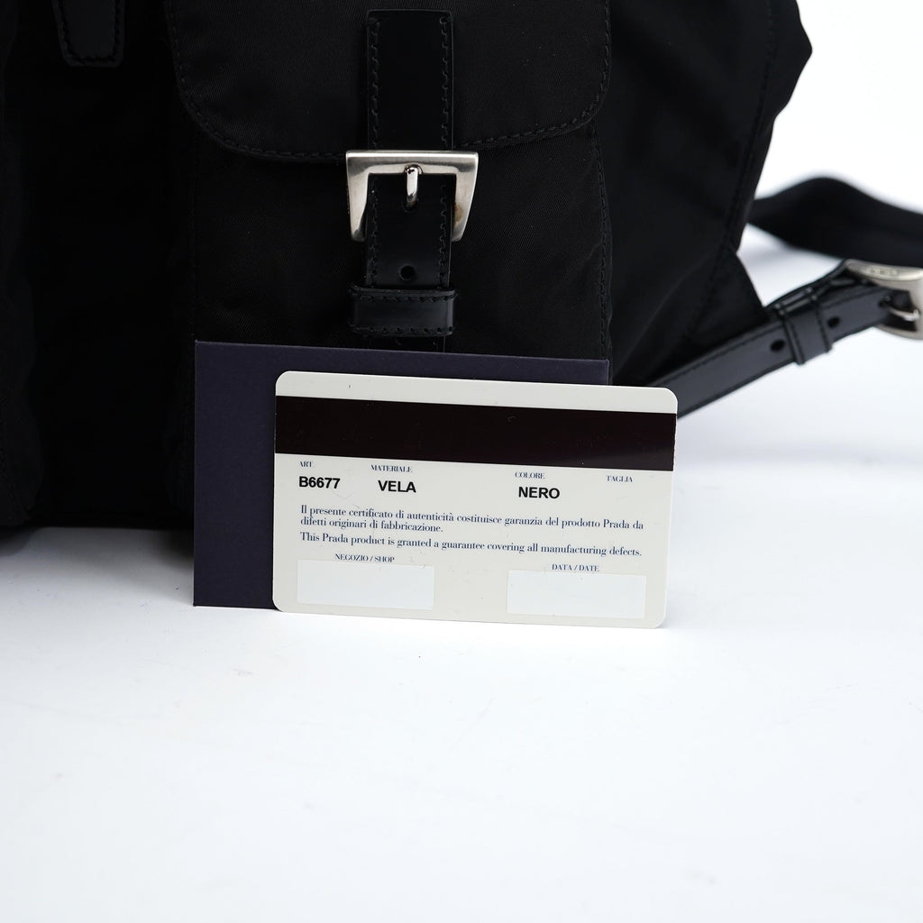 B6677 Black Tessuto Vela Backpack