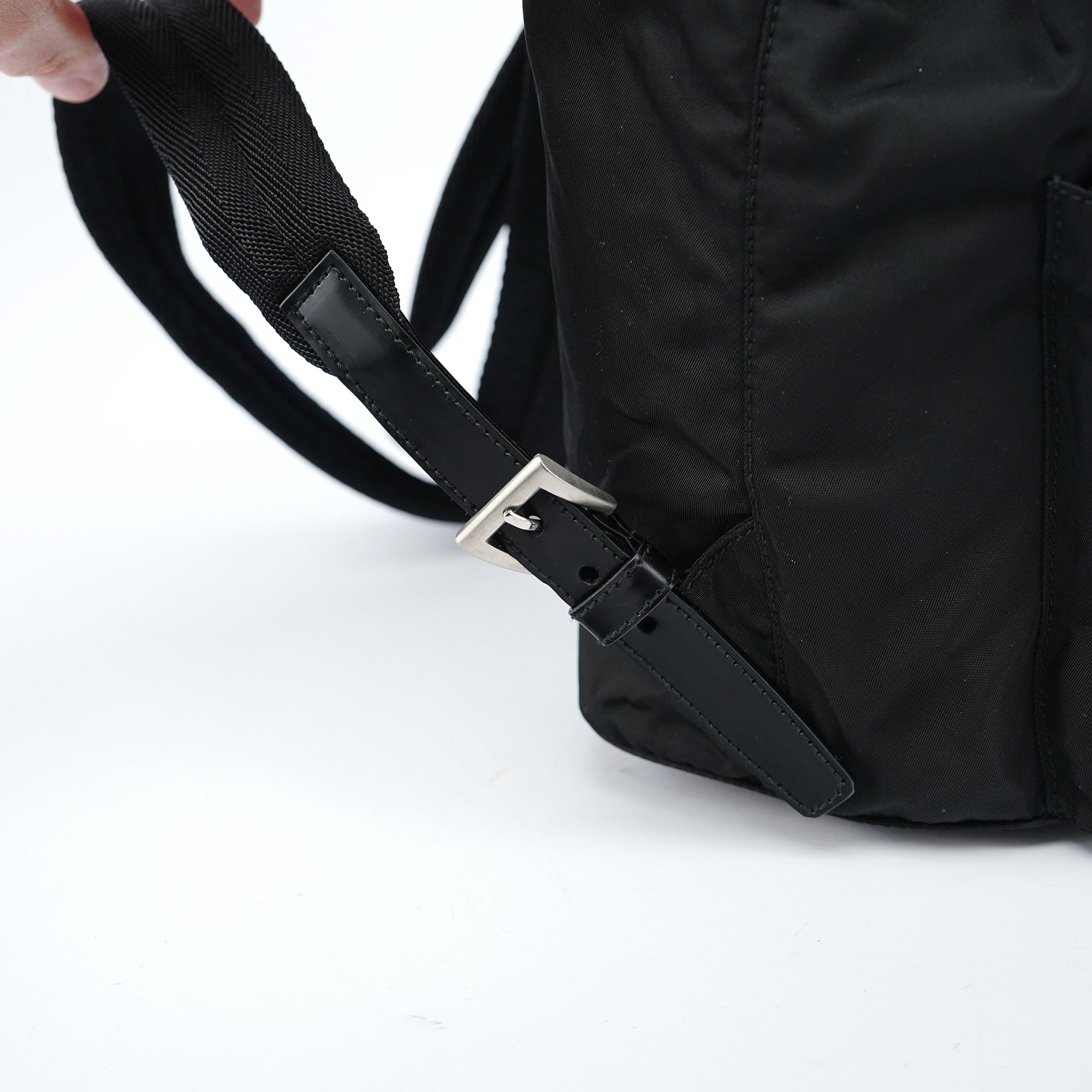 B6677 Black Tessuto Vela Backpack