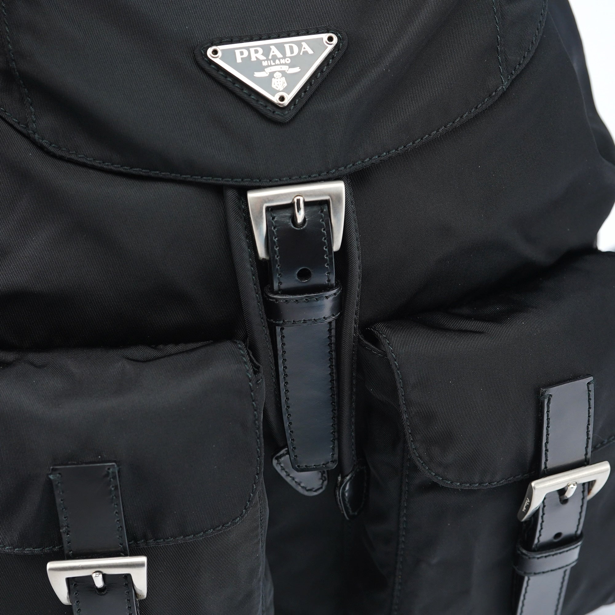 B6677 Black Tessuto Vela Backpack