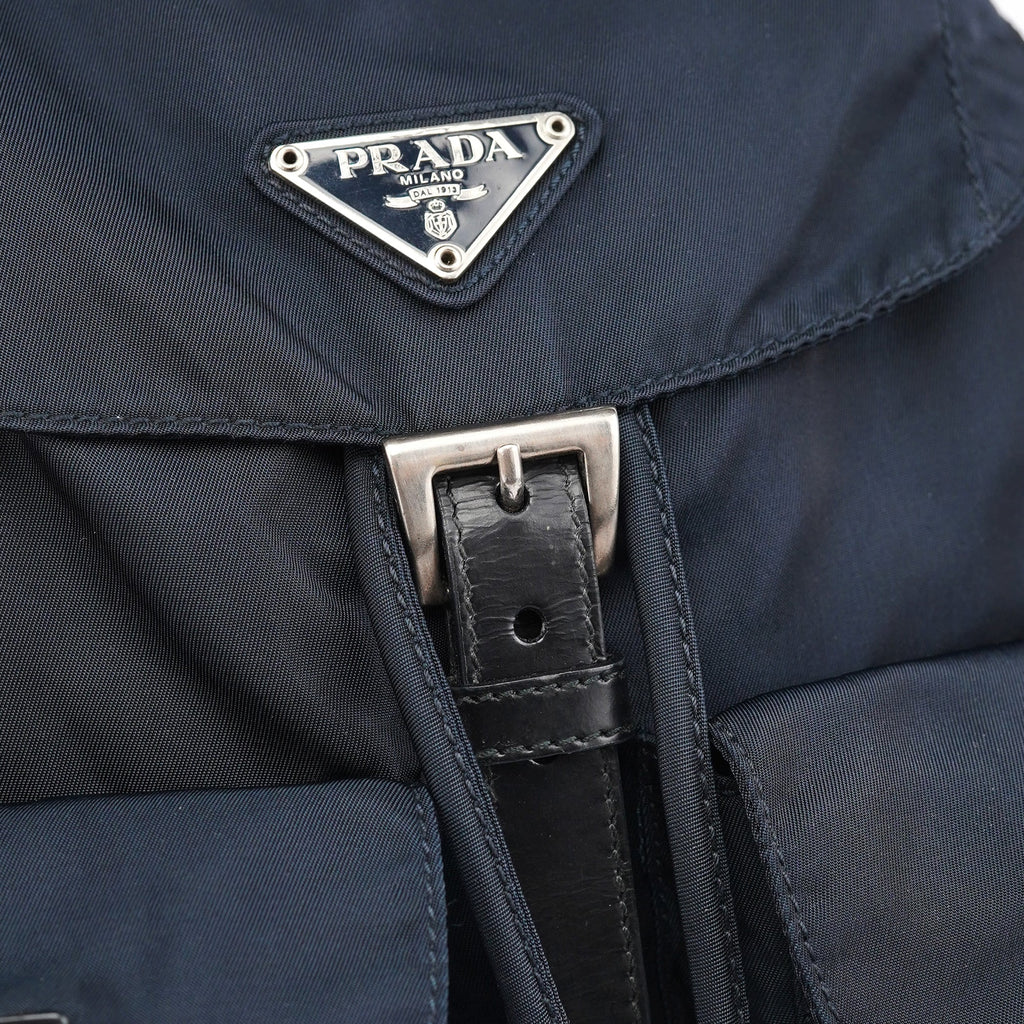 B6677 Navy Tessuto Vela Backpack