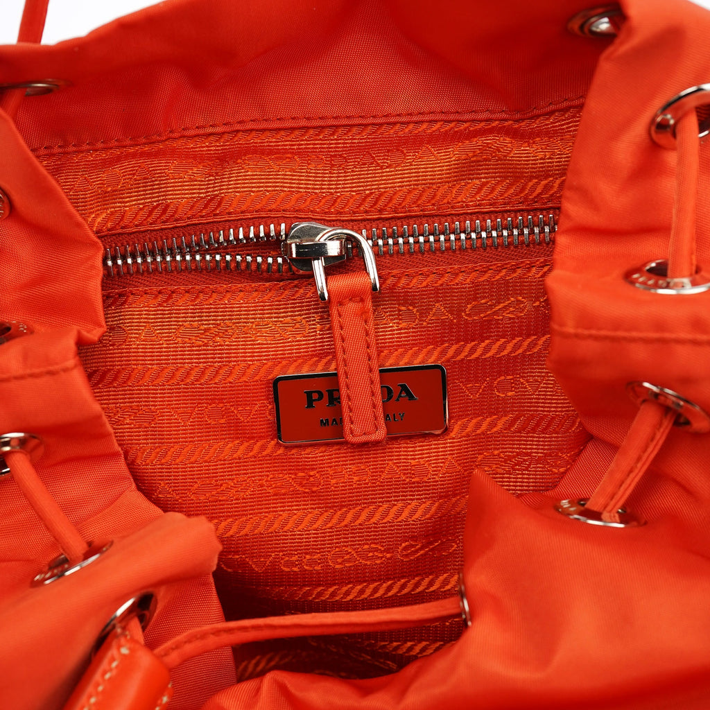 B6677 Orange Tessuto Vela Nylon Backpack