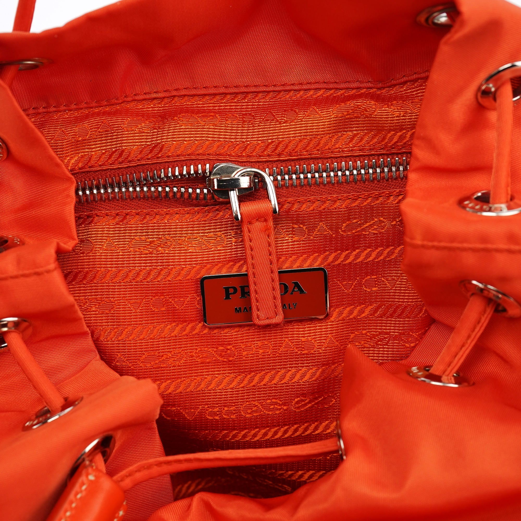 B6677 Orange Tessuto Vela Nylon Backpack