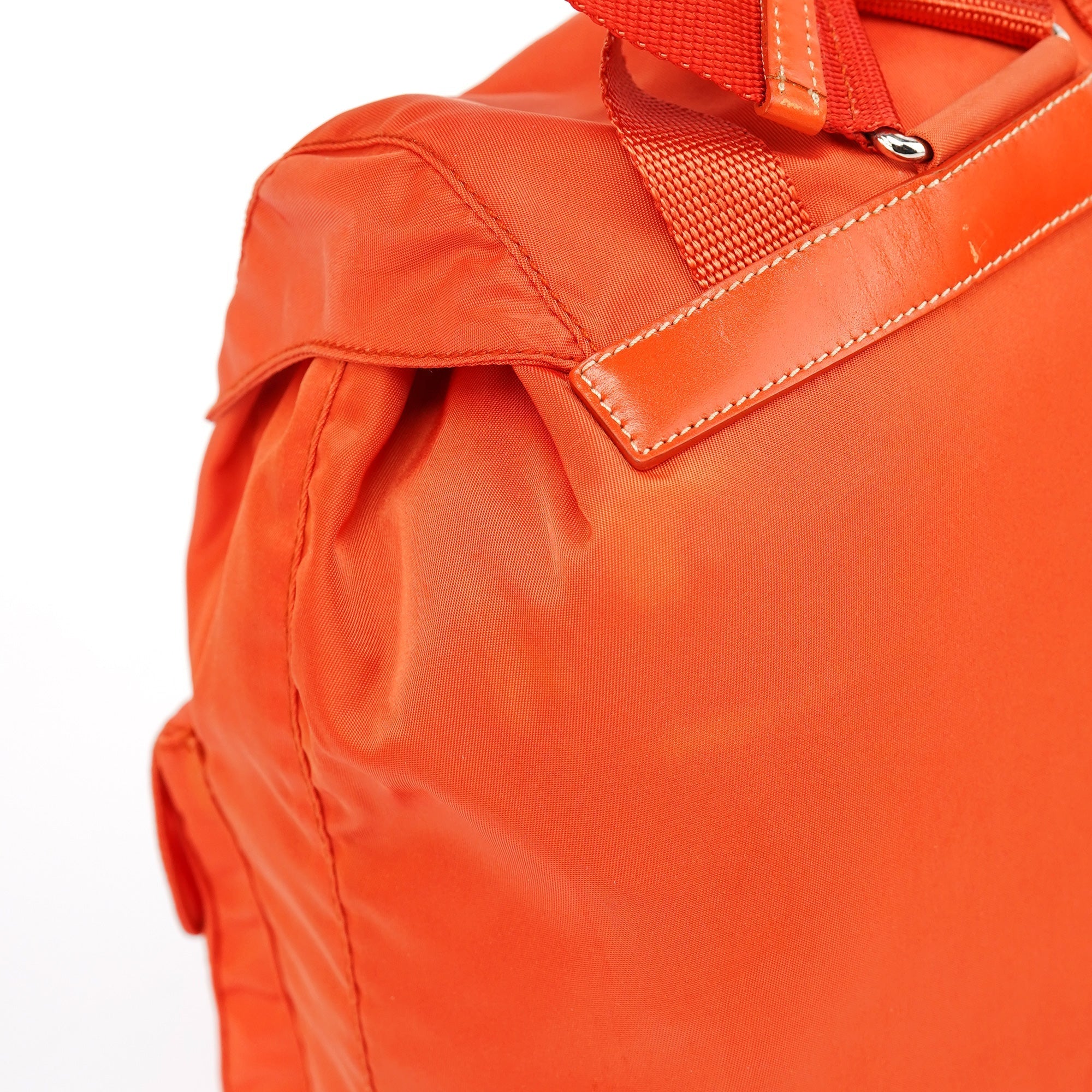 B6677 Orange Tessuto Vela Nylon Backpack
