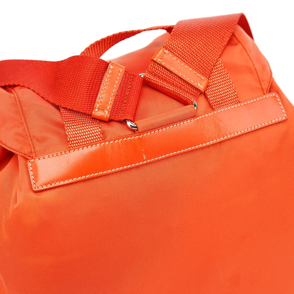 B6677 Orange Tessuto Vela Nylon Backpack