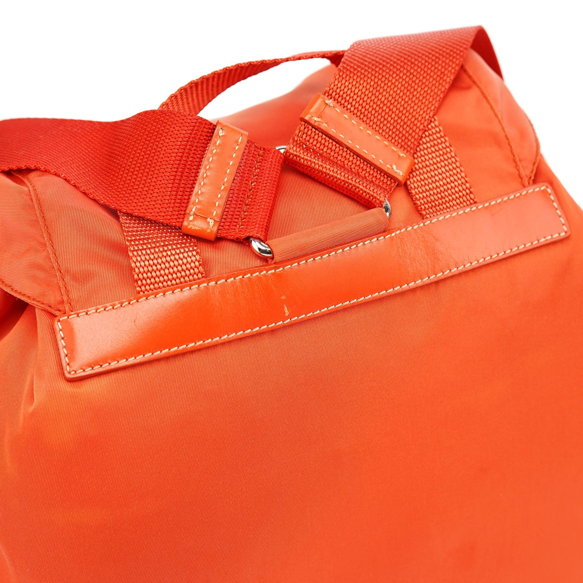 B6677 Orange Tessuto Vela Nylon Backpack