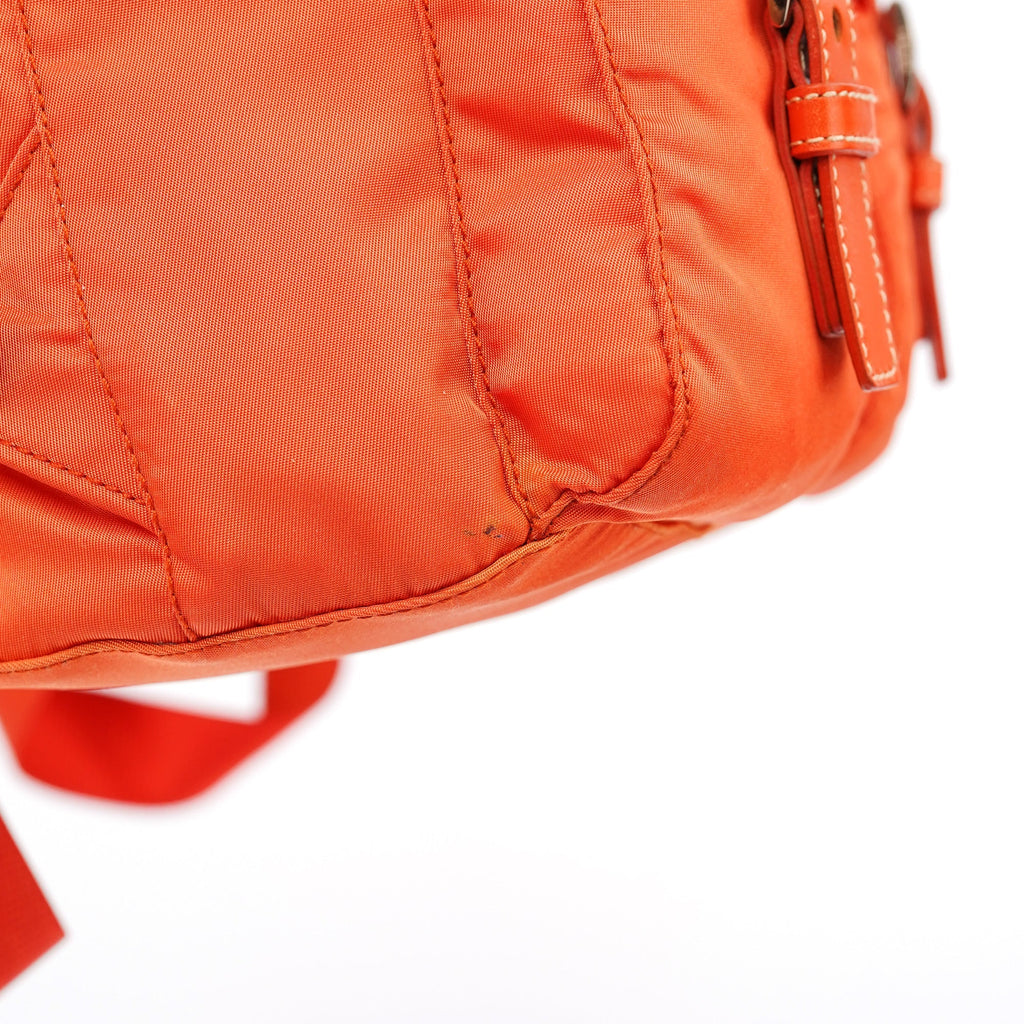 B6677 Orange Tessuto Vela Nylon Backpack